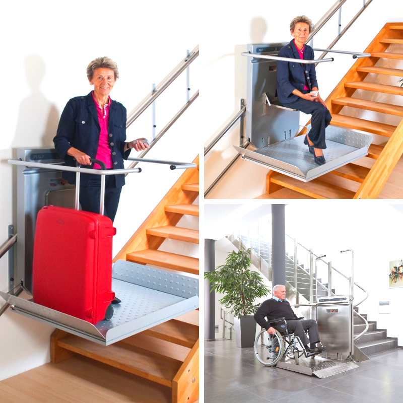 Platforma dla niepełnosprawnych z opcjonalnym siedziskiem